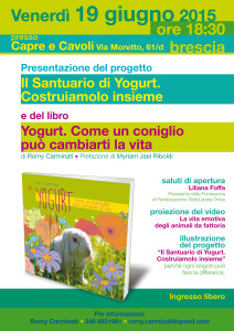 locandina Brescia progetto santuario e libro di Yogurt